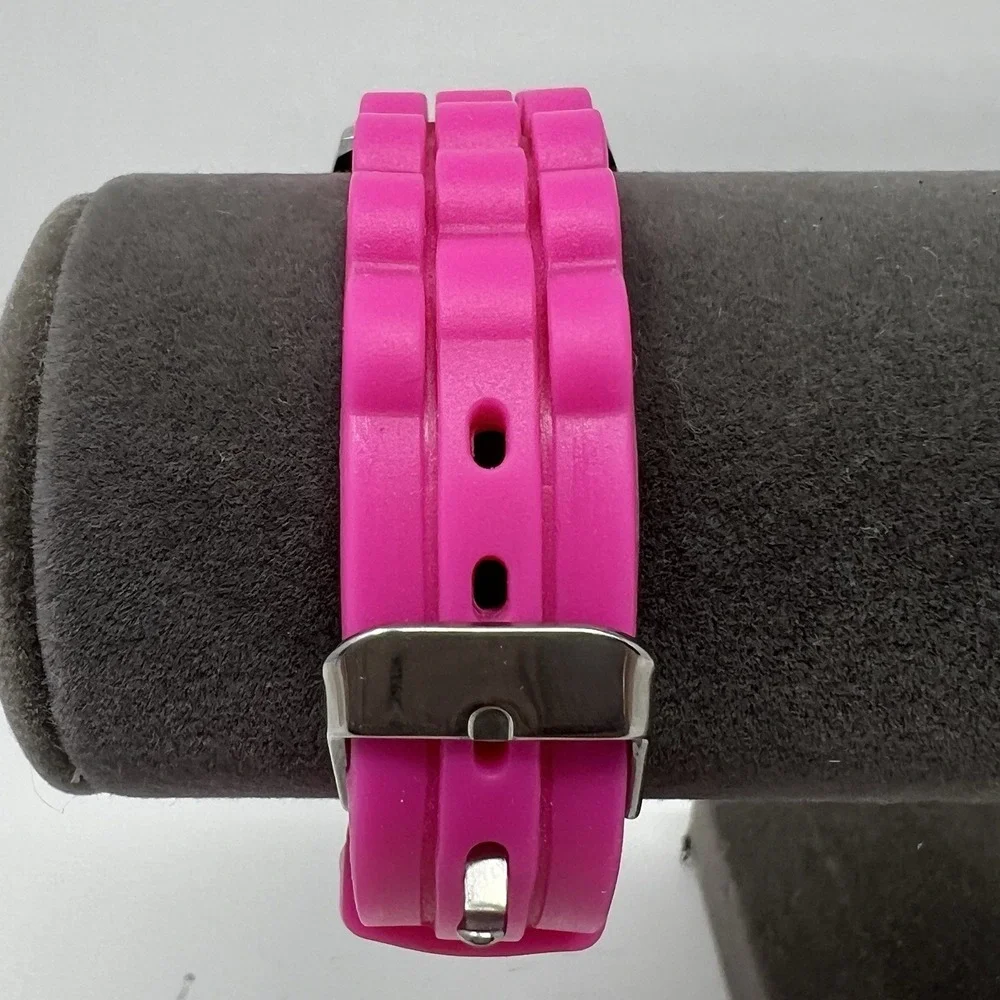 Minnie Mouse Accutime Girls Analog Watch Pink Silicone Band Time Learning Disney